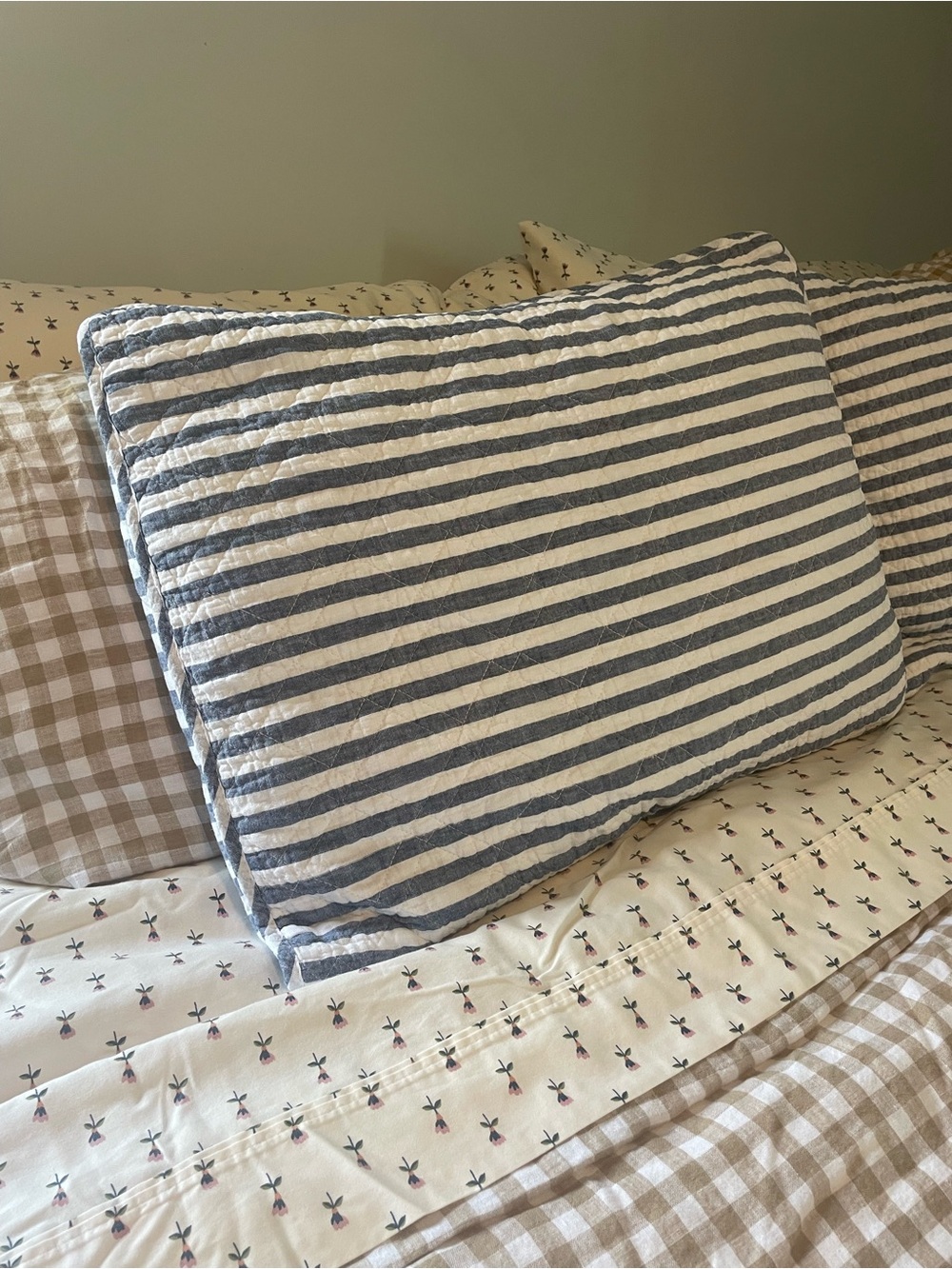 BROOKS BROTHERS Linen Cotton Blend Standard Pillow Sham Set